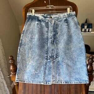 Vintage weathered blues acid wash denim Skirt Women's 90’s Y2K size 4/6